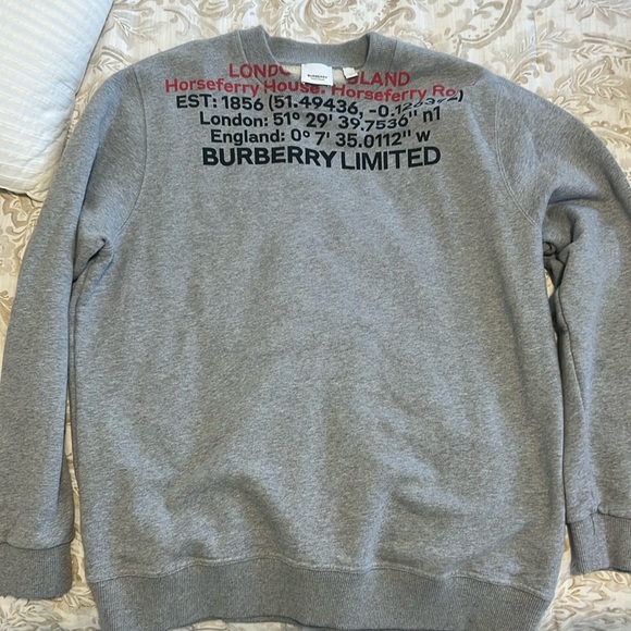 Mens Burberry Burberry Grey Sweatshirt Embroidered EKD Cotton Blend Hoodie In Pale Grey Melange Men main image 0